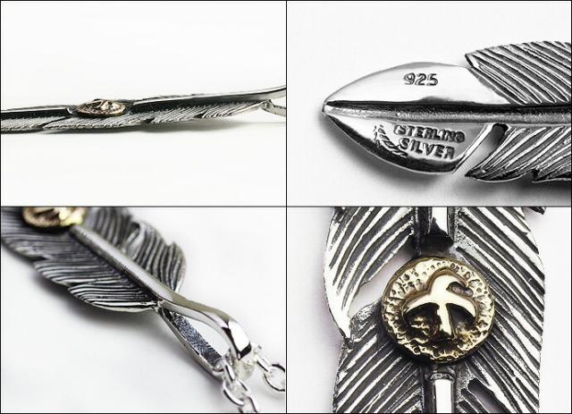 新品本物 イーグルフライフェザーペンダント ネックレス メンズ 3mmアズキチェーン割引セット シルバー925 アクセサリー ウイング フェザー 羽 ネックレス