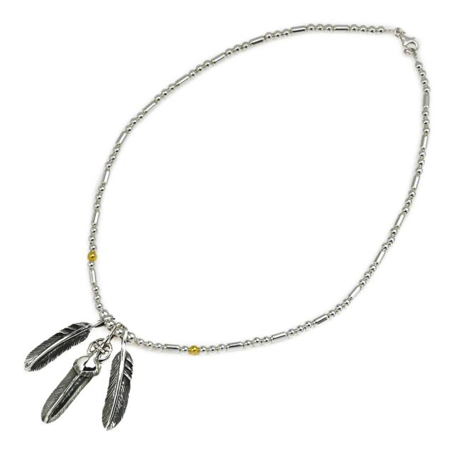 人気メーカー ブランド ネックレス スリーフェザーパイプビーズペンダント メンズ アク シルバー925 インディアンジュエリー系 ゴールドコーティング ネイティブ ネックレス Www Admira Com