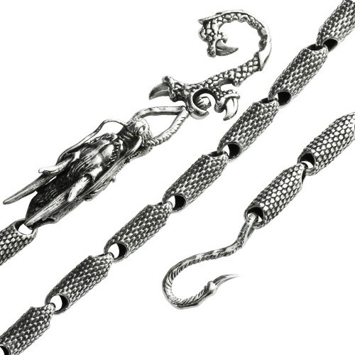 ドラゴンキングウォレットチェーン シルバー925 アクセサリー 竜 龍