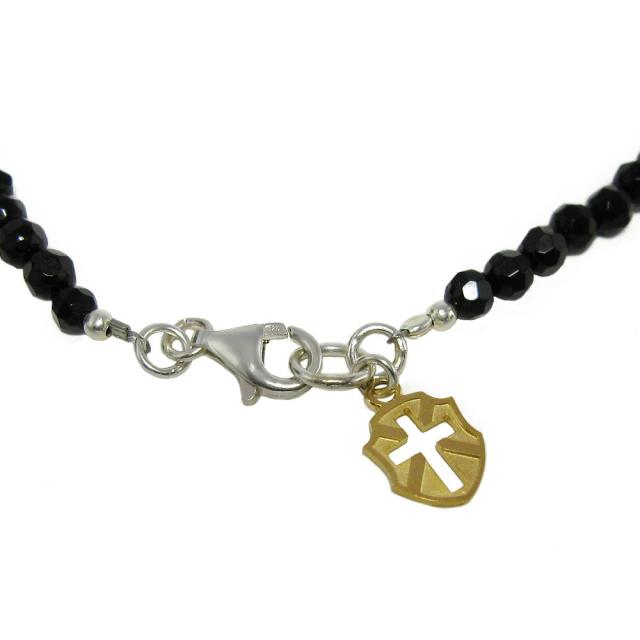 オニキスクロスネックレス メンズ シルバー925 ブランド チョーカー