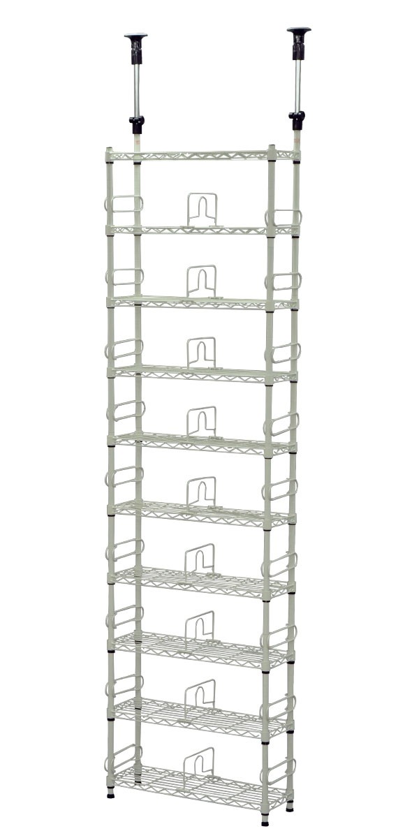 『つっぱりラック幅60cm 奥行20cm 高さ229cm266cm』天井突っ張り棚 壁面収納 スチールラック スリムな浅型 (CSR01