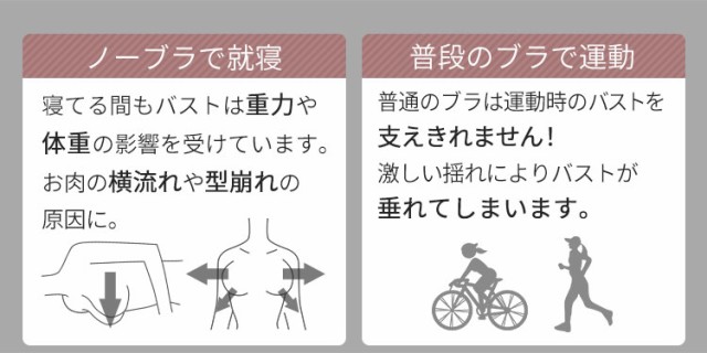ノーブラで就寝 普段のブラで運動