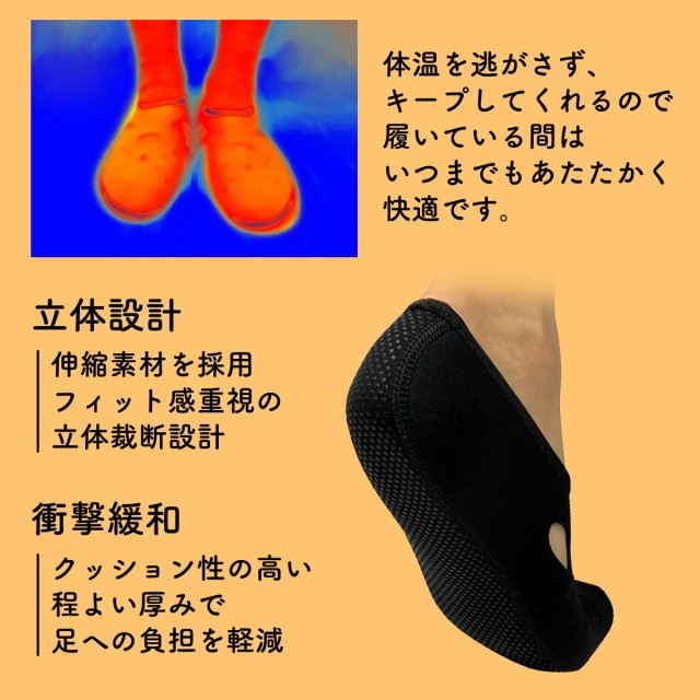 温泉ソックス説明（立体設計・衝撃緩和）