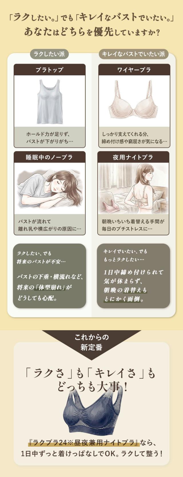 ラクさと美しいバストを両立する昼夜兼用ナイトブラ