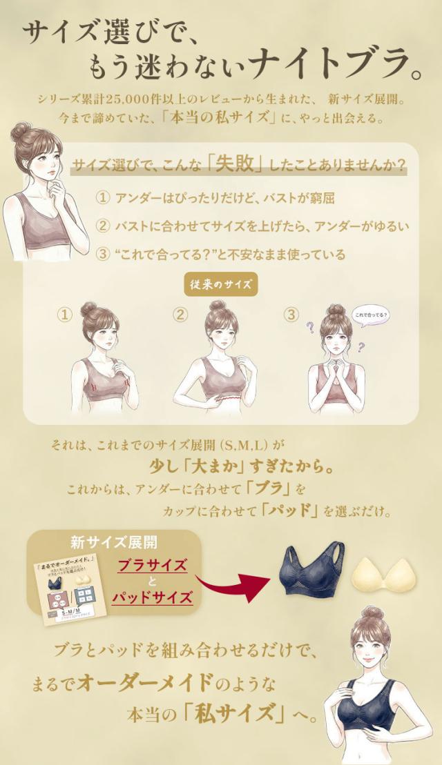 ブラとパッドを別々に選べる新しいサイズ展開