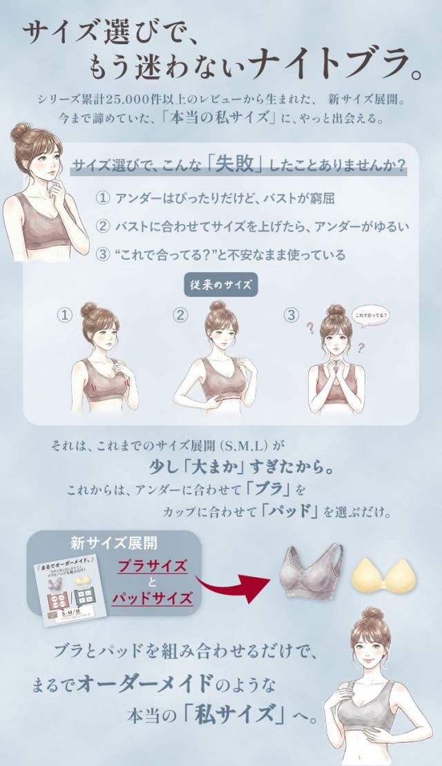 ブラとパッドを別々に選べる新しいサイズ展開