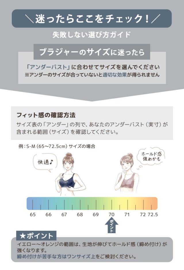 アンダーバスト基準のサイズ選びガイド