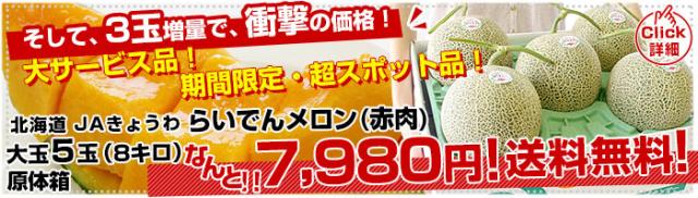 SPらいて?んメロン赤肉5玉