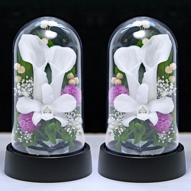 プリザーブドフラワーミニ仏花　スリムタイプ一対　花器付 プリザーブドフラワーミニ仏花 スリムタイプ 花器付 一基 - メルカリ