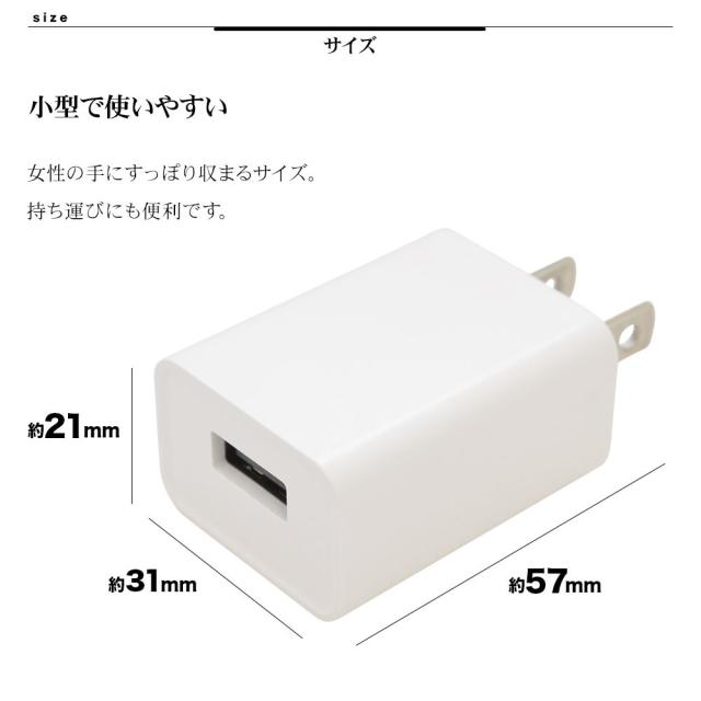タイプA 1A AC充電器 詳細