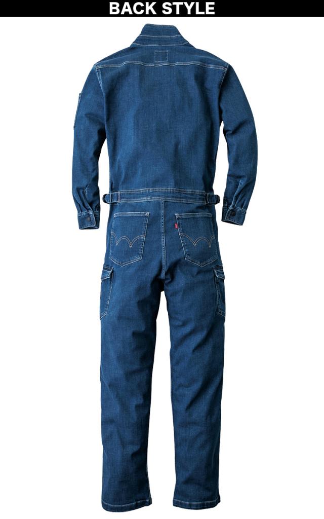 EDWIN オーバーオール 81008 S-3L 10.7oz 厚地 つなぎ ツナギ ストレッチデニム エドウイン 海外生地 オールシーズン 綿ポリエステル 作業服 作業着 山田辰