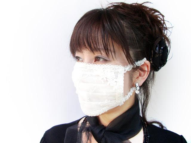 【当店オリジナル】わぁ!!何これ?マスクカバー・バラのお花のレースモチーフ付【マスクカバーのみ】