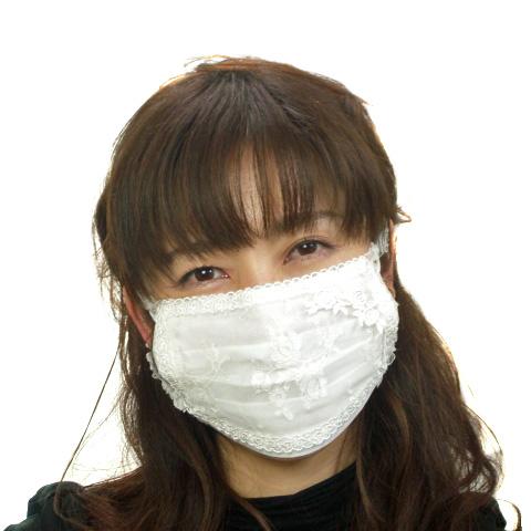 【当店オリジナル】わぁ!!何これ?マスクカバー・バラのお花のレースモチーフ付【マスクカバーのみ】
