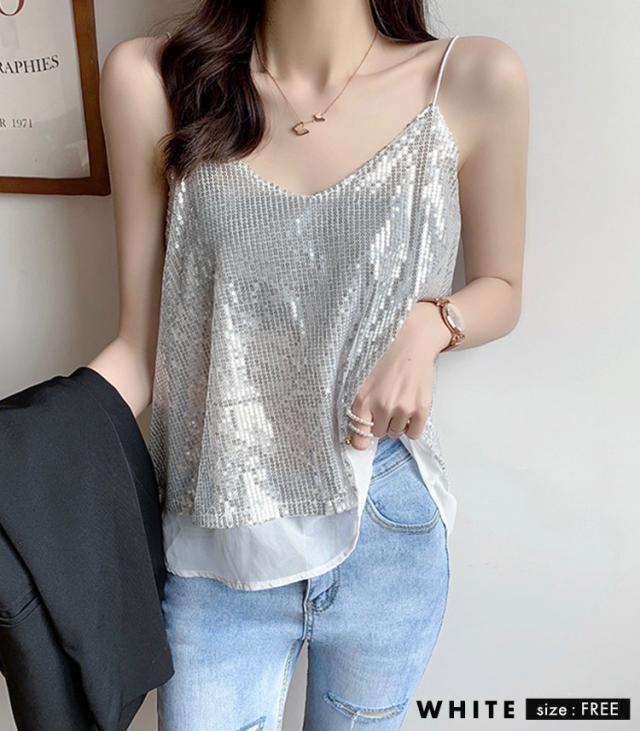 スパンコール キャミ