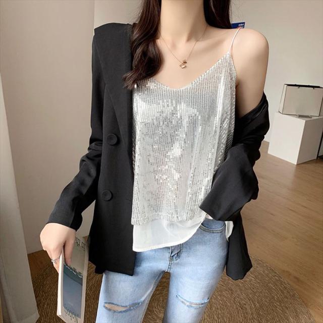 スパンコール キャミ