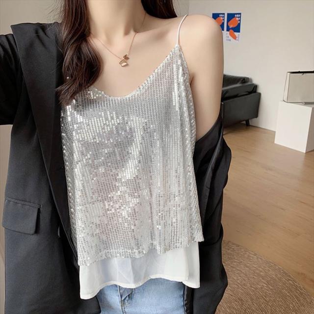 スパンコール キャミ