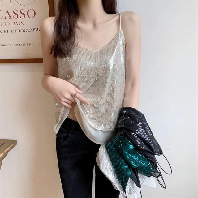 スパンコール キャミ