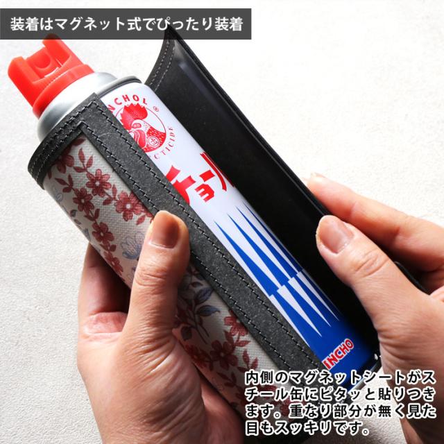 内側のマグネットシートがスチール缶にピタッと貼り付く