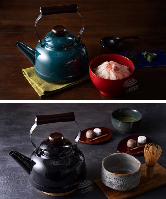 持ち手の木は本体の鉄色に合わせた落ち着きのあるダークブラウンを採用し、上質な印象の仕上がり