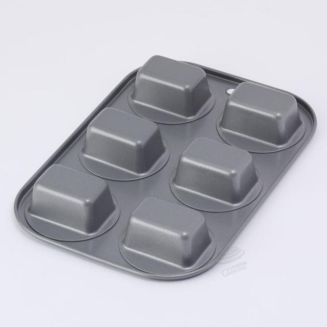 パウンド型/ミニパウンドケーキ型/6P (6個)【ベイクウェアー/富士ホーロー】◆マフィン型/パンケーキ型/お菓子型/焼き菓子/型/角型/製菓道具/製菓用品/製菓グッズ/フッ素加工/キッチン雑貨/BakeWare/お菓子作り道具/お菓子道具