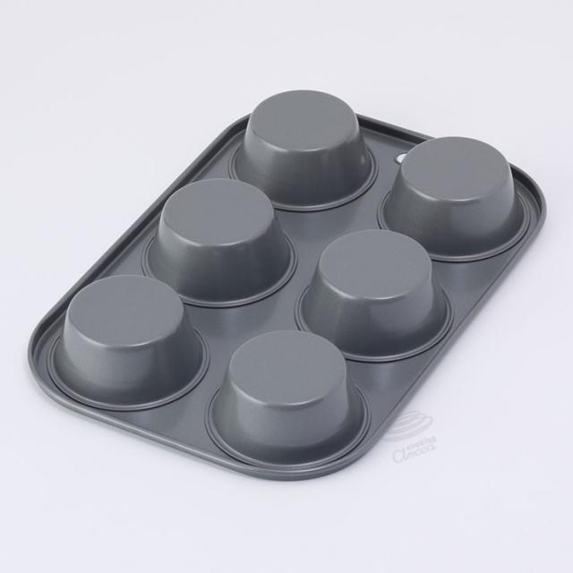 マフィン型/マフィンパンケーキ型/６P【ベイクウェアー/富士ホーロー】◆マフィンカップ/パンケーキ型/お菓子型/焼き菓子/型/丸型/製菓道具/製菓用品/製菓グッズ/フッ素加工/キッチン雑貨/ＢａｋｅＷａｒｅ/お菓子作り道具/お菓子道具