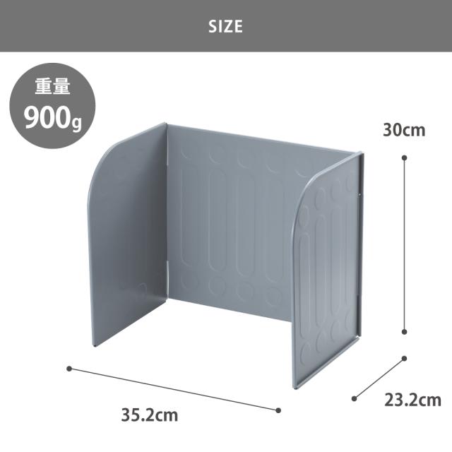 油をしっかりガードする三面タイプ