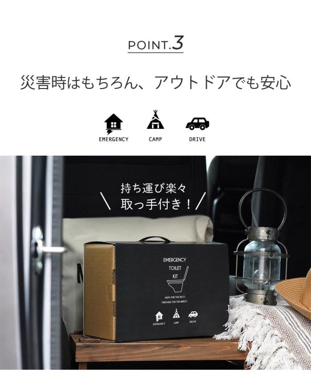 防災用としてだけでなく、アウトドア、キャンプ、ドライブ、乗り物酔いの緊急時、介護など、様々なシーンでお使いいただけます