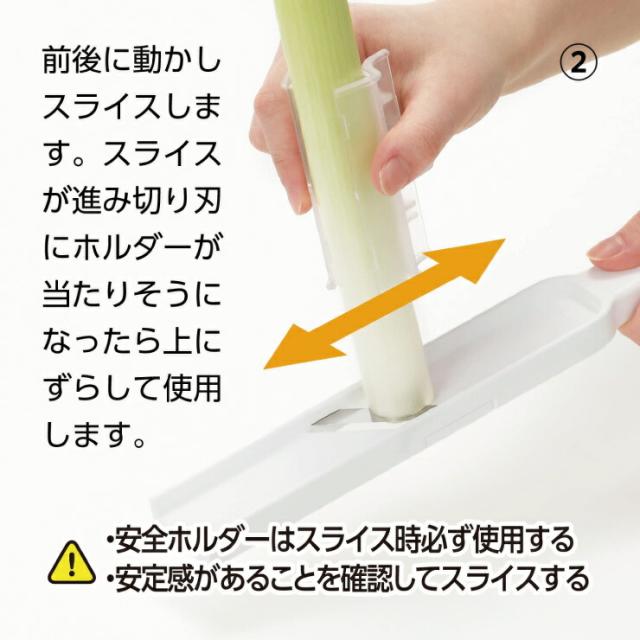 前後に動かし、スライス