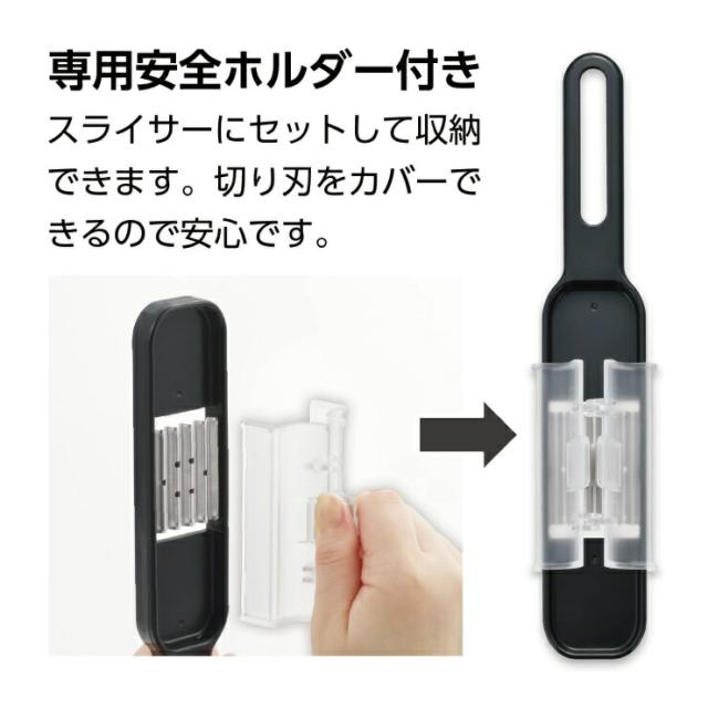 安全ホルダーはスライサーにセットして収納できます