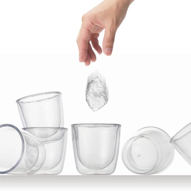 落としても割れず、永く使えるダブルウォールグラス