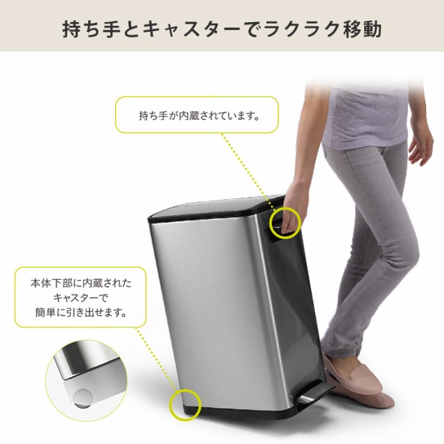 EKO エコフライ ステップビン 30L ペダル式 ゴミ箱 両開き キャスター ...