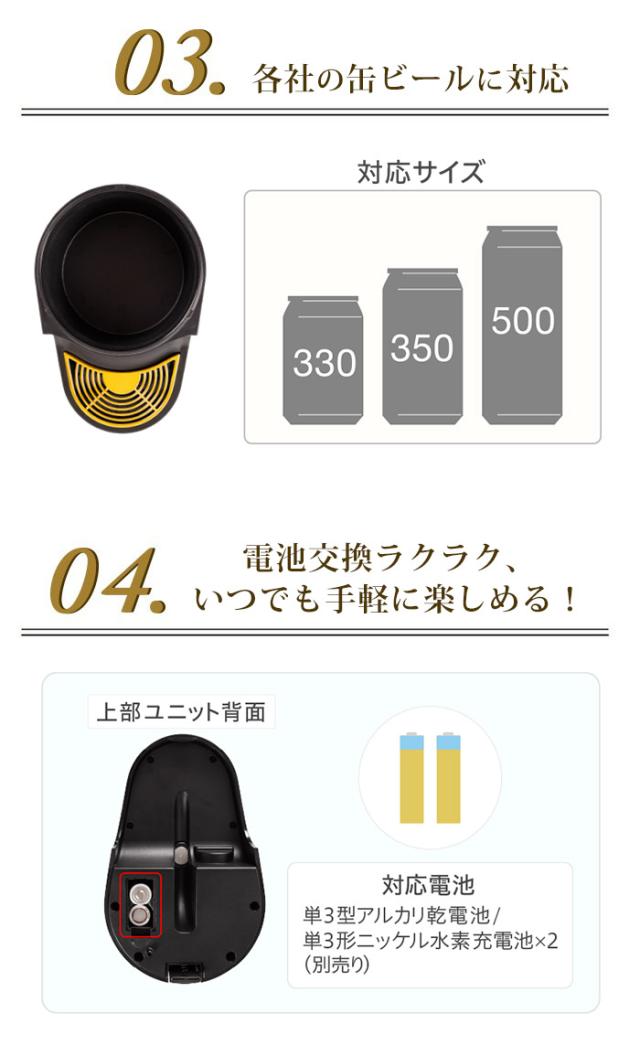 330ml、350ml、500mlのビール・発泡酒・新ジャンル・ノンアルコールビールなど様々な缶に対応