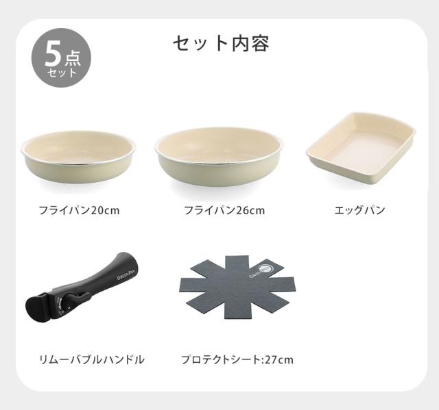 フライパン20cm,フライパン26cm,エッグパン,シール蓋,プロテクトシート,リムーバブルハンドル,