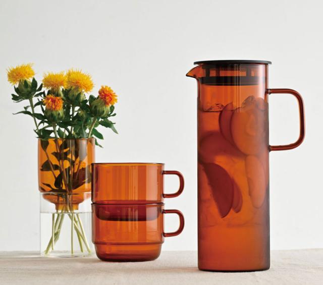 メッシュフィルター付きの耐熱ガラス製コールドブリューピッチャー