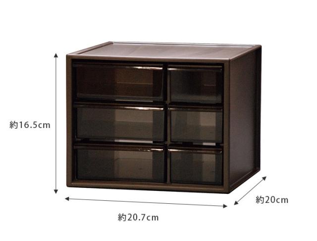サイズはSとLの2サイズ。奥行が同じなので、SとLの2個使いでもすっきり収まります