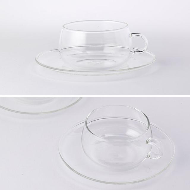 カップは耐熱ガラス製で電子レンジでの温めに対応