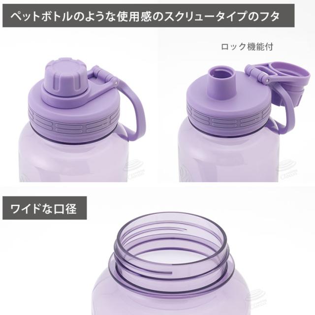 スクリュータイプの飲み口のフタはペットボトルのような感覚でお使いいただけます