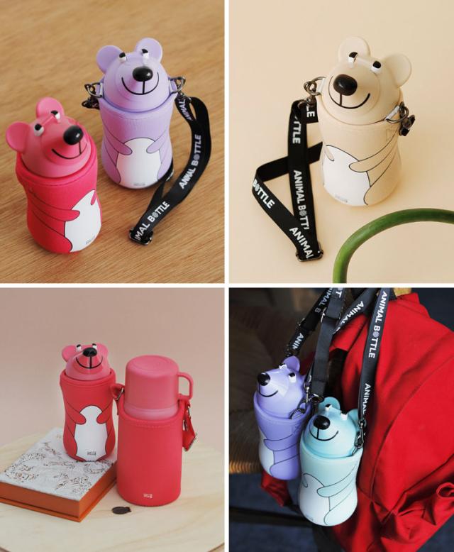 thermomugのアニマルボトルシリーズの耳付きベアー