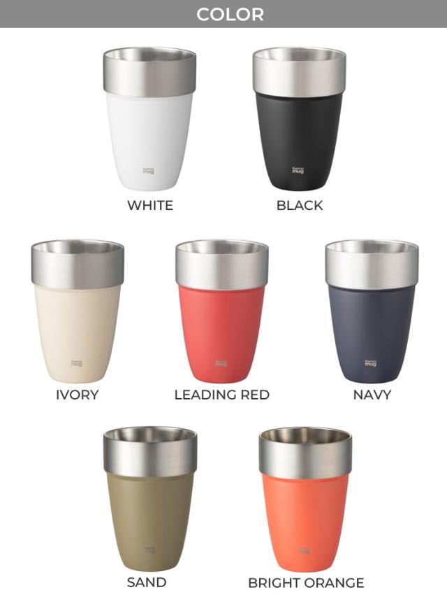 ホワイト／ブラック／アイボリー／リーディングレッド／ネイビー／サンド／ブライトオレンジ