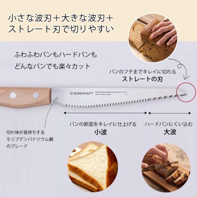 独自の3種類の形状刃でベーグルやマフィンなども楽々カット