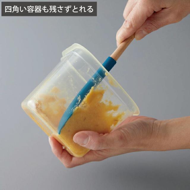 ヨーグルトや味噌などの四角い容器も残さず取れます