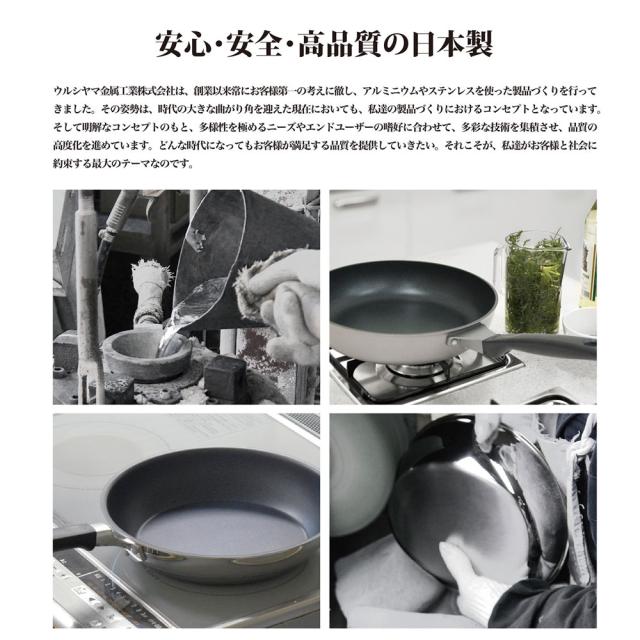 ウルシヤマ金属工業株式会社のフライパンは工程のすべてを自社内で一貫生産しています