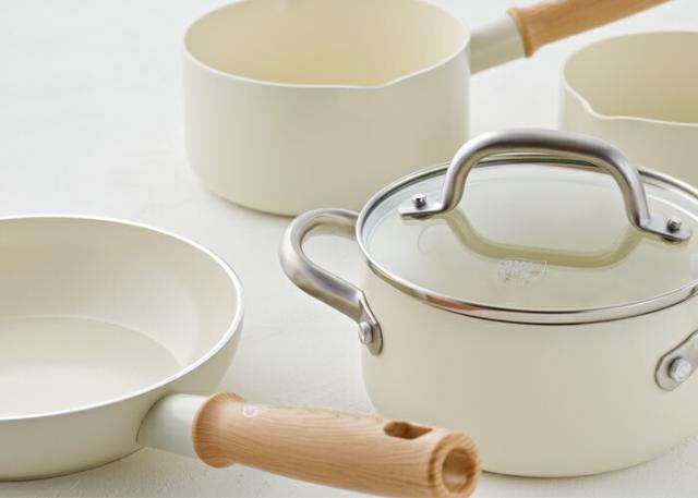 GREENCHEF（グリーンシェフ）,ビンテージホワイト,両手鍋,16cm