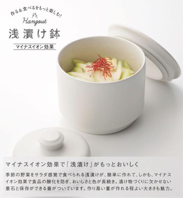 マイナスイオンとラジウム効果でおいしく漬物が作れる浅漬け鉢