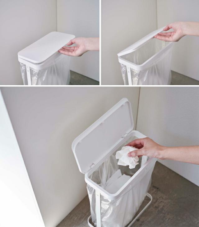 10L〜20Lのポリ袋を本体にかぶせて使う簡易ゴミ箱に