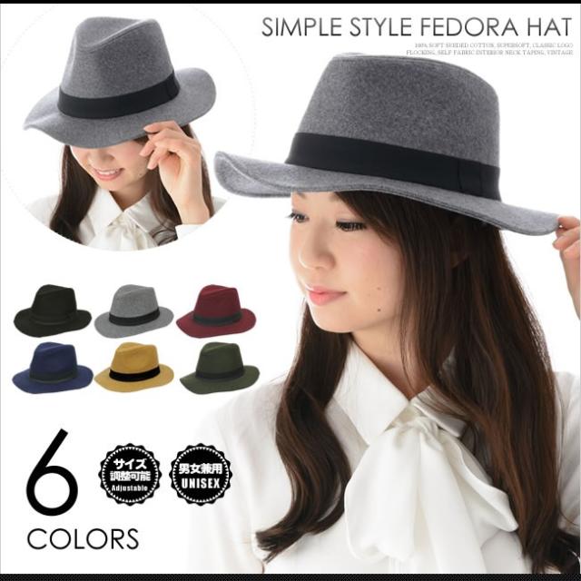 中折れハット つば広ハット フェドラ メルトン Hat Cap レディース メンズ 秋冬 h 109m 限定品 帽子