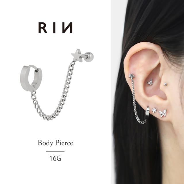 スター×フープピアス