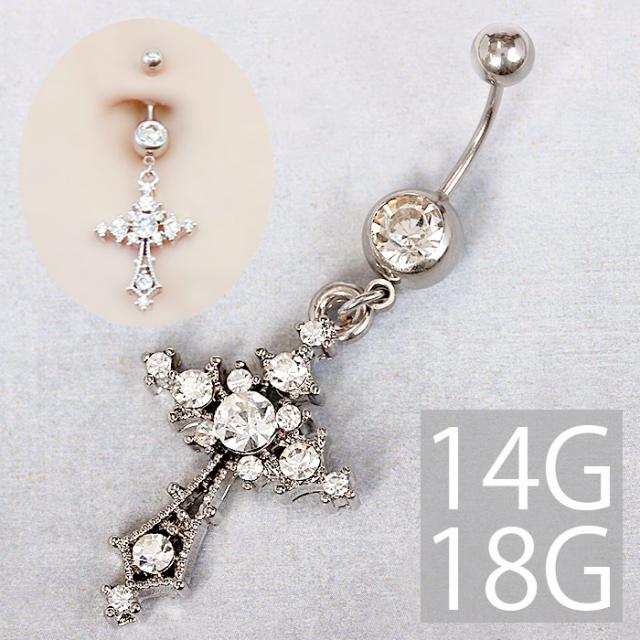 クロス×ジュエルヘソピアス