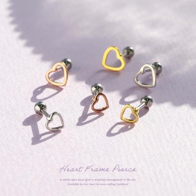シンプルなハートピアス