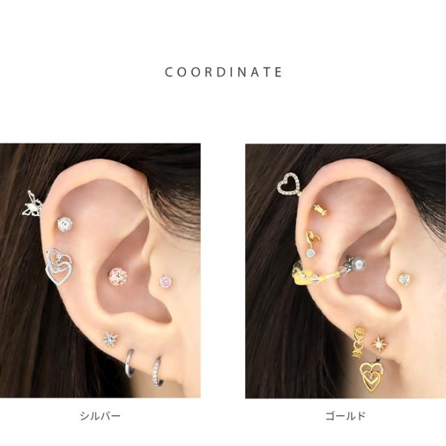 ハートチャームピアス